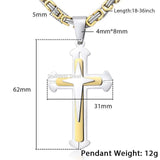 PREMIUM GOLD STAINLESS STEEL CROSS NECKLACE