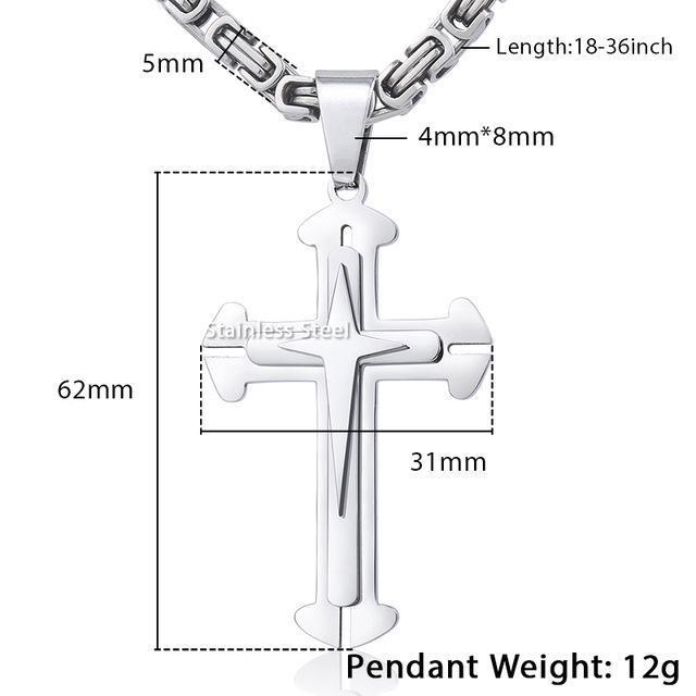 PREMIUM GOLD STAINLESS STEEL CROSS NECKLACE